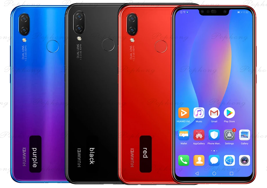 Мобильный телефон huawei Nova 3i с глобальной прошивкой, 4 Гб, 128 ГБ, 6,3 дюйма, Kirin 710, четыре ядра, Android 8,0, отпечаток пальца, ID, 3340 мАч