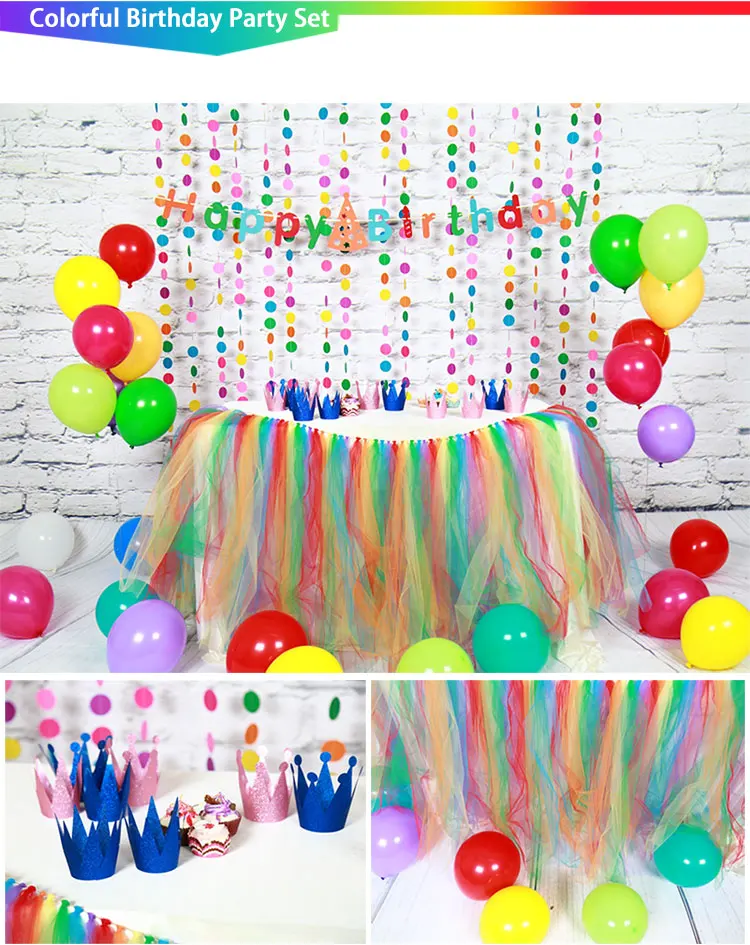 Colorful 47-57 шт. розовый золотой венок на день рождения HatsParty шары с днем рождения баннер для детей с днем рождения украшения комплект - Цвет: Colorful