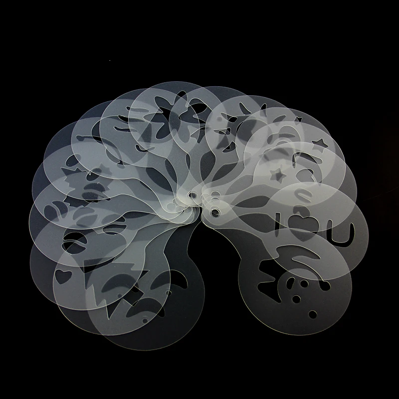 16 шт./компл. кофе латте капучино бариста искусство трафареты/торт тряпка шаблоны