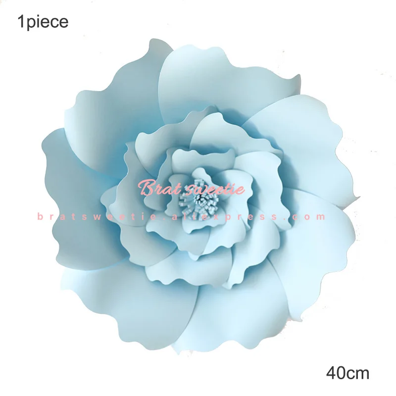 40cm s1 light blue Золотые Цветы Листья баннер стены фон гигантская бумага поддельные лепестки роз баннер юбилей день рождения праздничные Свадебные украшения - Цвет: 40cm s1 light blue