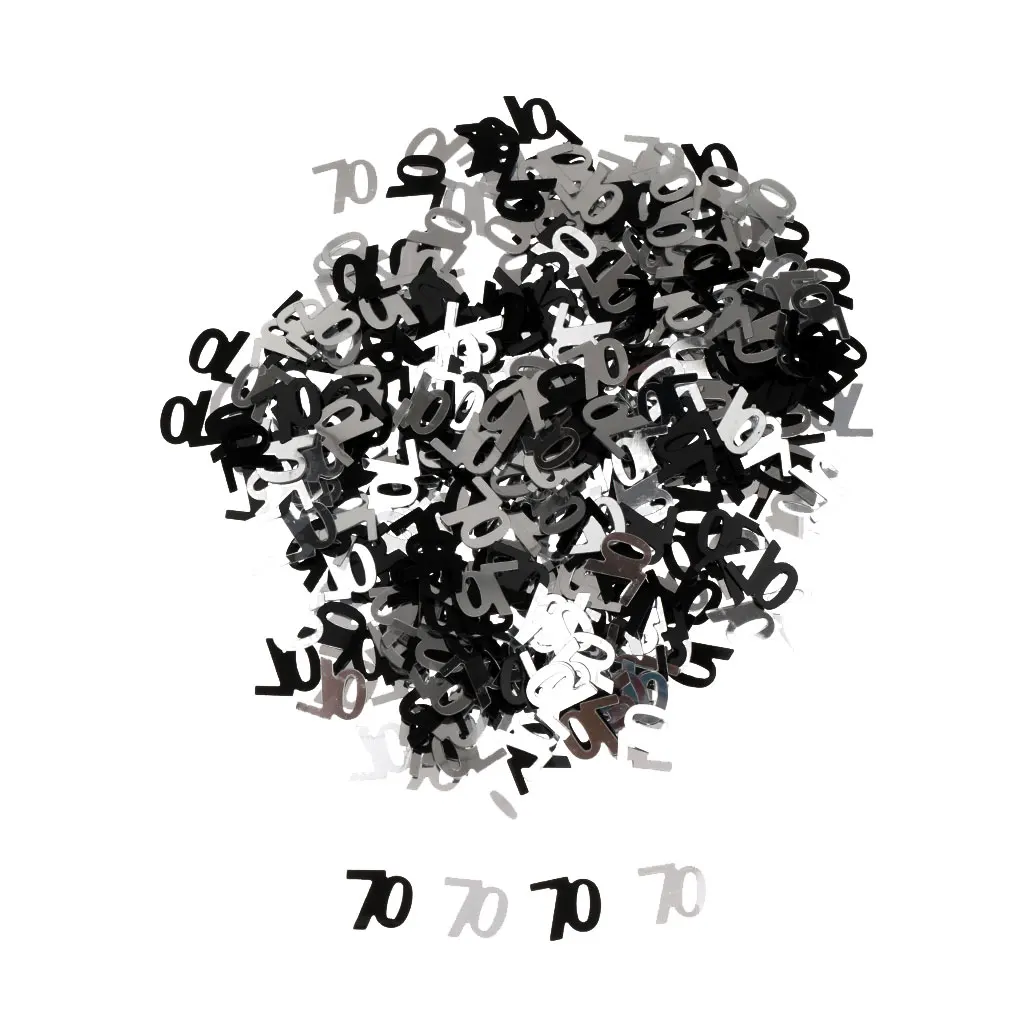 70th день рождения Юбилей вечерние стол металик конфетти декорация декоративная