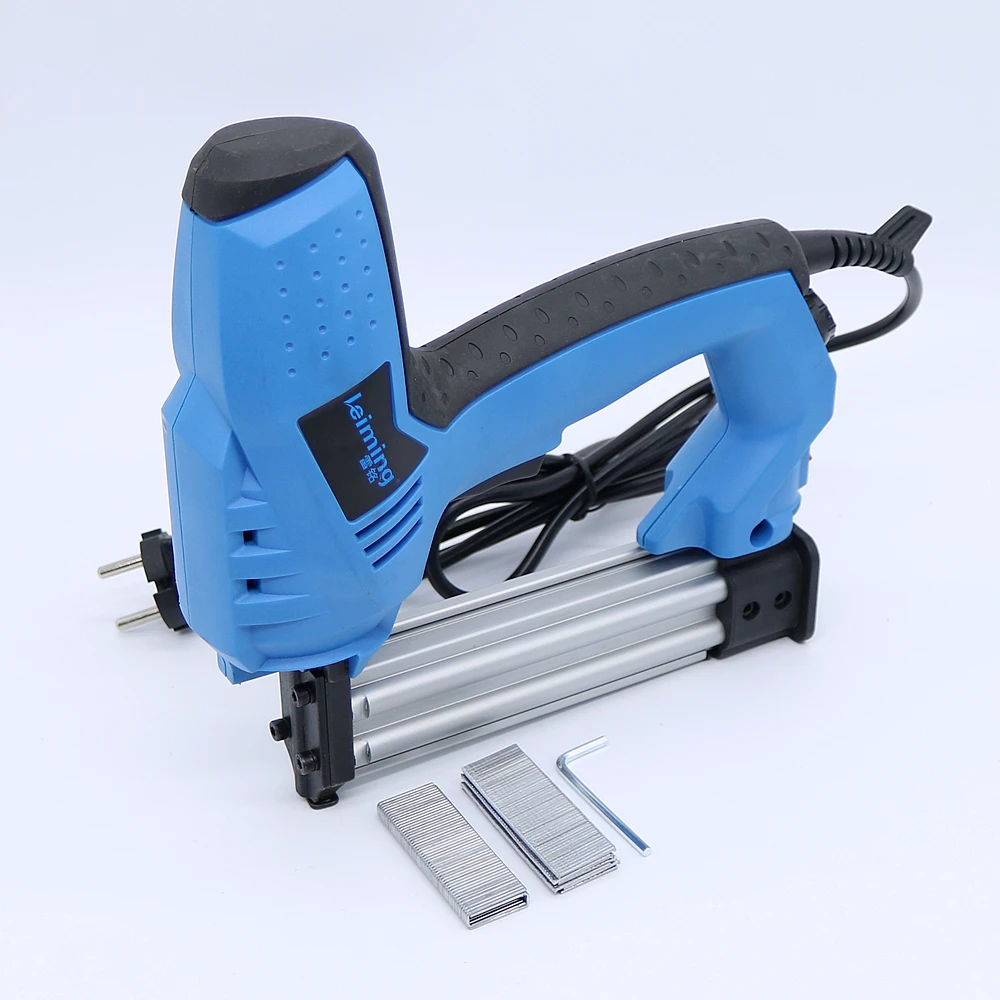 200V-240V Electric Staple Gun 2 In 1 Brad Nailer & Stapler Electric Nail Power Tool with 500 pcs nails for wood furniture