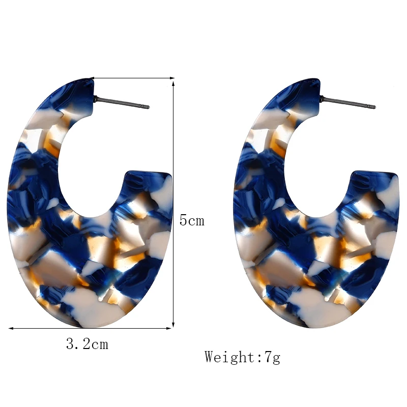 Серьги для женщин акриловые с принтом неровные Овальные 2018|Серьги-подвески| |