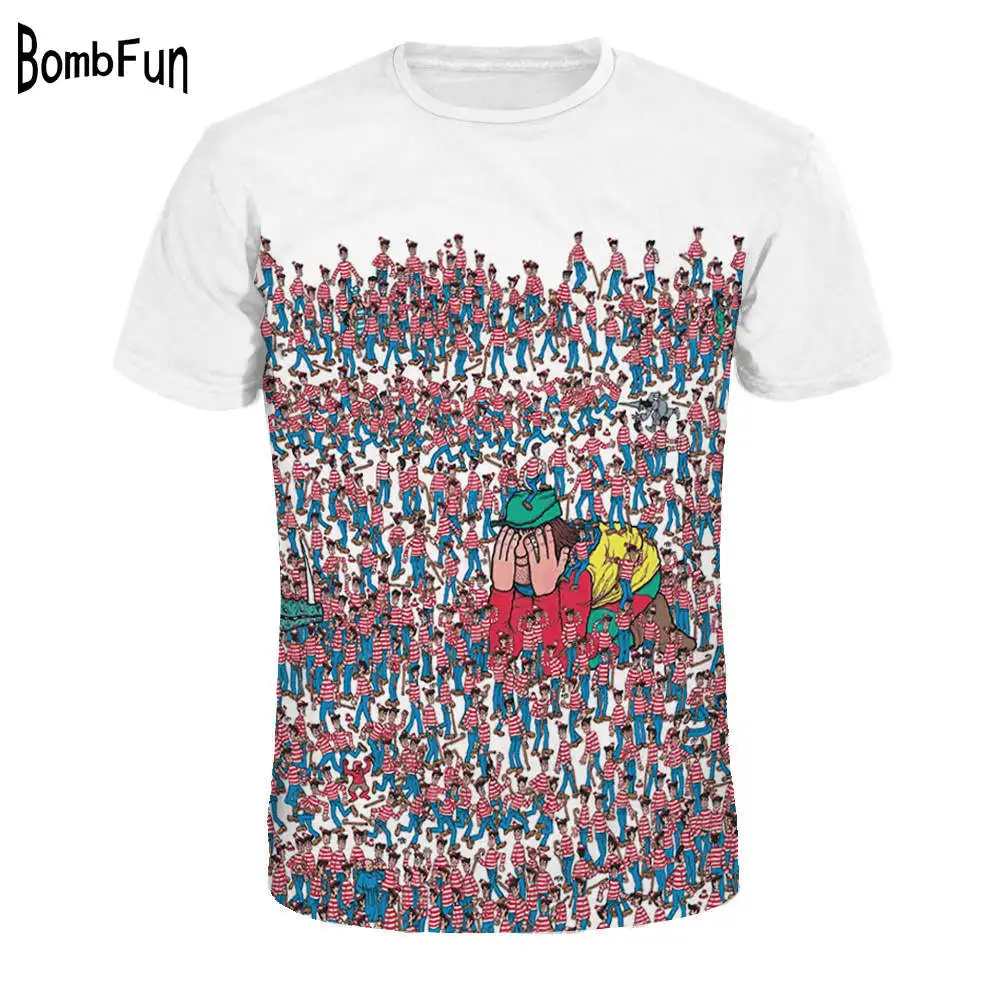 BombFun новая модная футболка с 3d принтом Мужская креативная уличная коротким