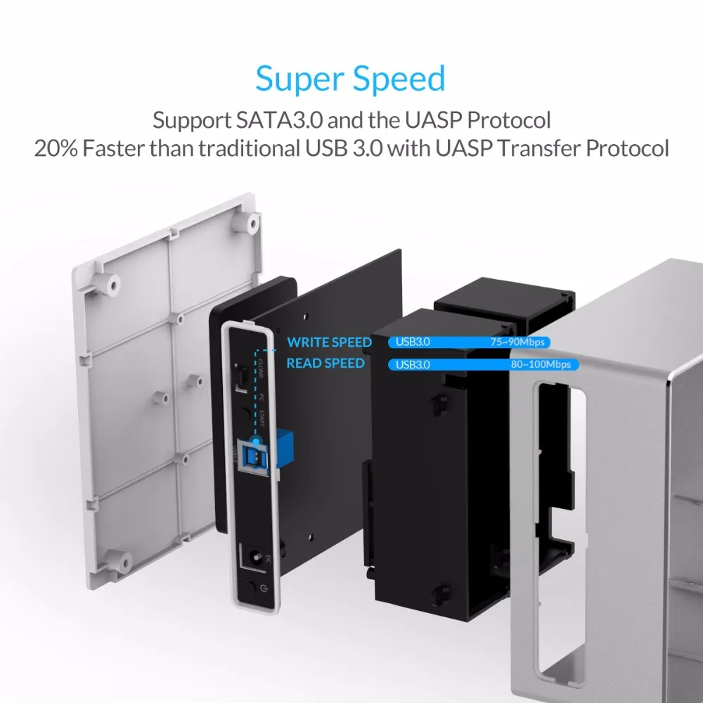 Чехол ORICO 2 Bay SATA 3 0 к USB HDD с функцией клона алюминиевая док станция для жесткого