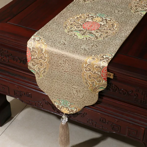 Golden Proud Rose высококачественная китайская стильная декоративная скатерть, современная роскошная скатерть, модное свадебное украшение - Цвет: Golden