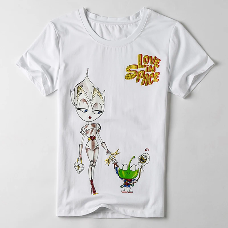 Новинка 2017 летняя футболка модный однотонный продукт приталенная женская модель