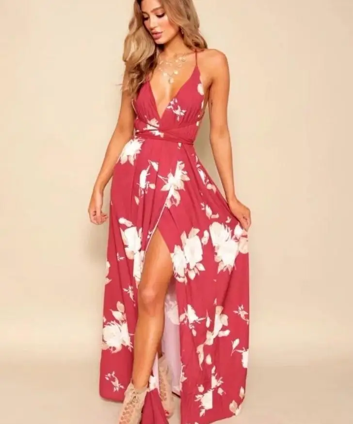 Новинка 2018 Брендовое женское Модное шифоновое платье с глубоким v образным