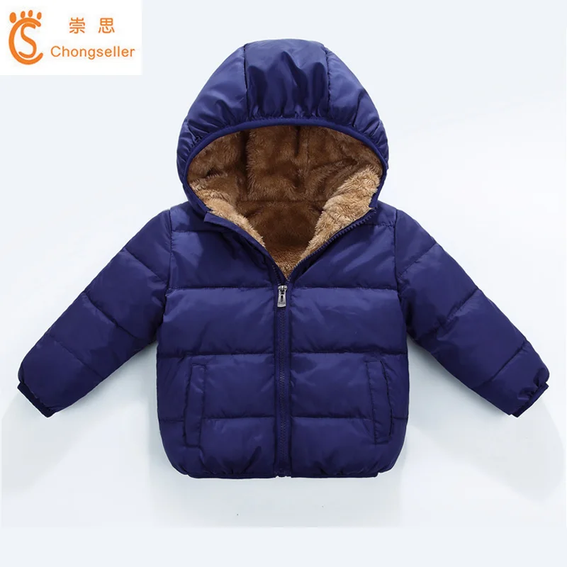 

Solid Boy and Girls Outerwear Children Winter Warm Hooded Coat Baby Winter Clothing Children's Lamp Jacket Padded Cotton Coat