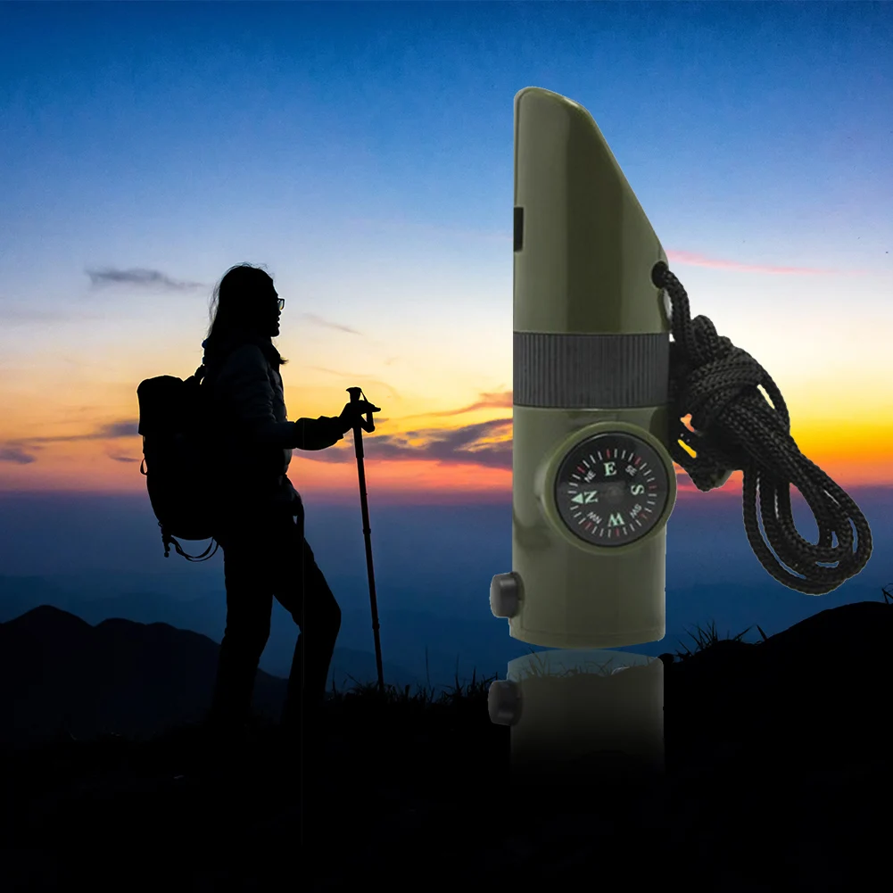 7 In 1 Whistle Hikin Rescue Signal Camping Sports Outdoor Multifunction Tool Mini Practical Emergency Survival Camouflage Color | Спорт и