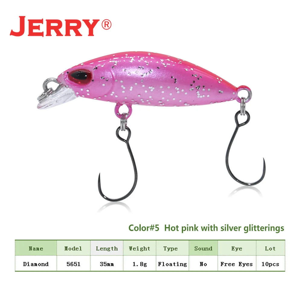 35mm Hot pink Jerry 1 шт. 35 мм 1,8 Г площадь потока Форель Приманка-вобла Сверхлегкий микро гольян рок рыболовные приманки искусственные приманки - Цвет: 35mm Hot pink