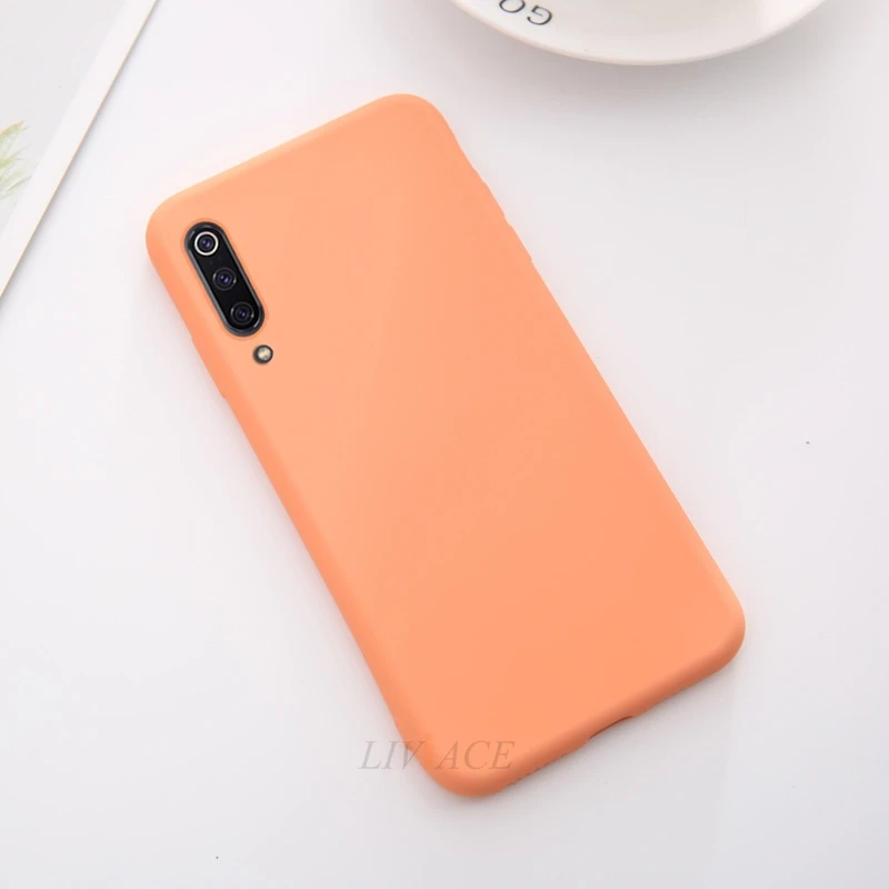 Orange Жидкий силиконовый чехол для телефона для xiaomi mi 9 se lite pro a3 xio mi мягкий чехол-накладка для xiaomi mi 9 9se xiaomi 9 fundas - Цвет: Orange
