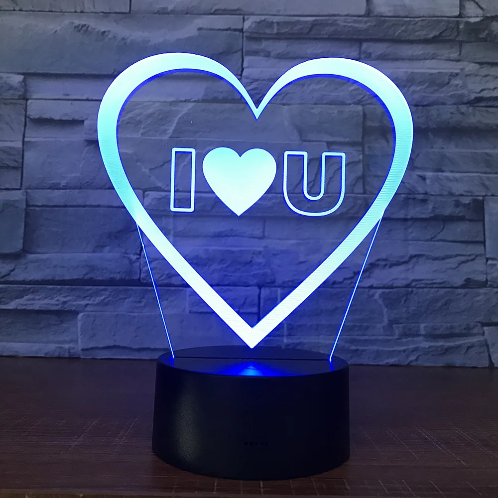 I LOVE YOU сладкий любовник сердце воздушный шар 3D светодиодный USB лампа романтическая декоративная красочная ночник девушка Подарок на годовщину