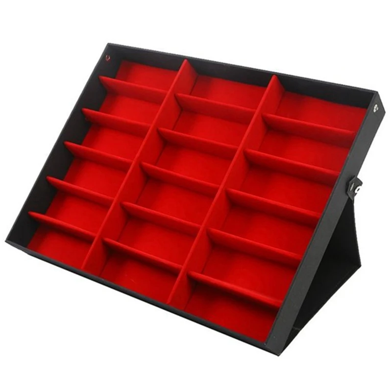 Red Black 18 Сетка Футляр для солнцезащитных очков Органайзер очки дисплей стоячий кейс-держатель очки Футляры для очков Солнцезащитные очки Чехол - Цвет: Red Black