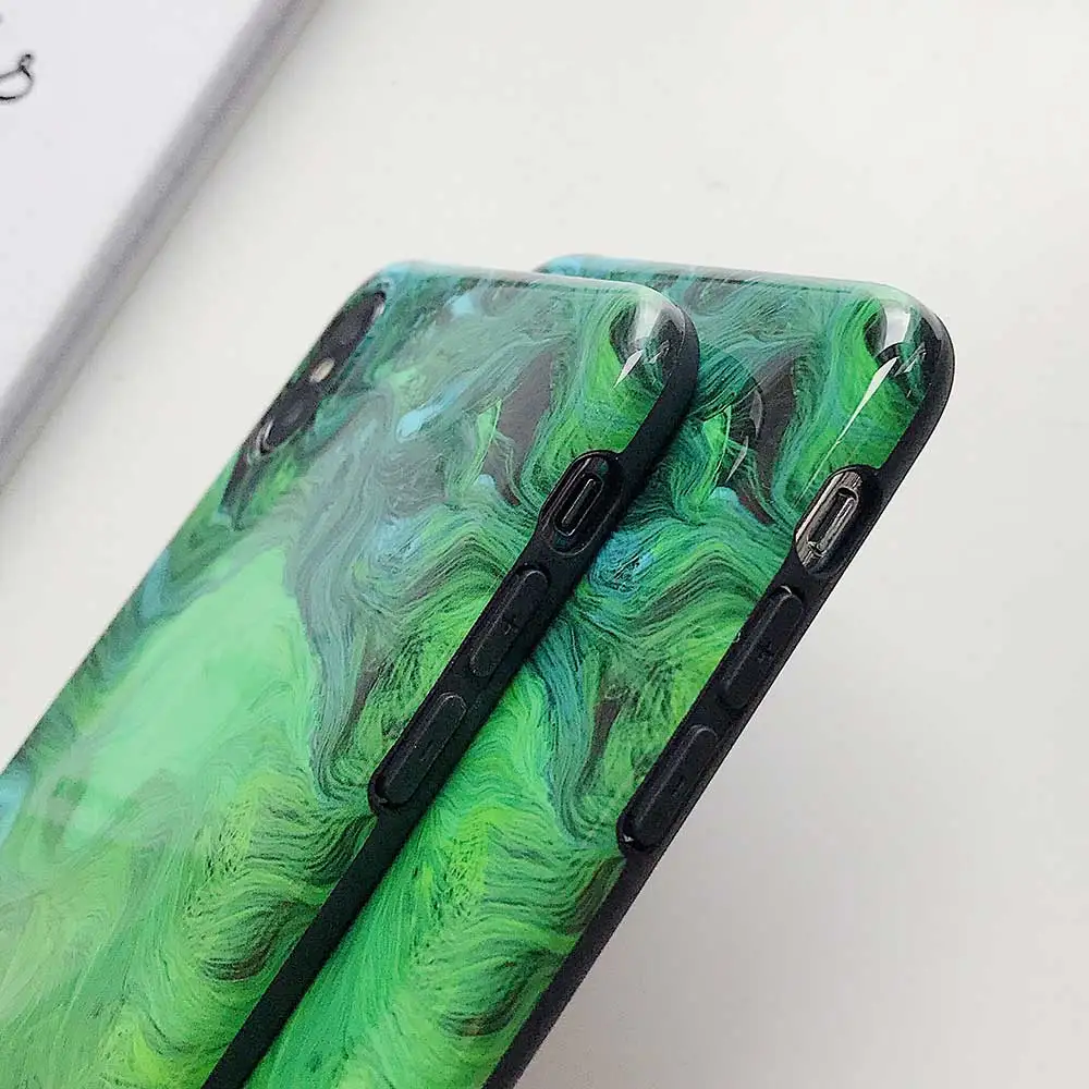 Мягкий чехол для телефона Boucho iphone 8plus XR XS MAX X Psychedelic зеленый 6 6S 7 8 Plus модный