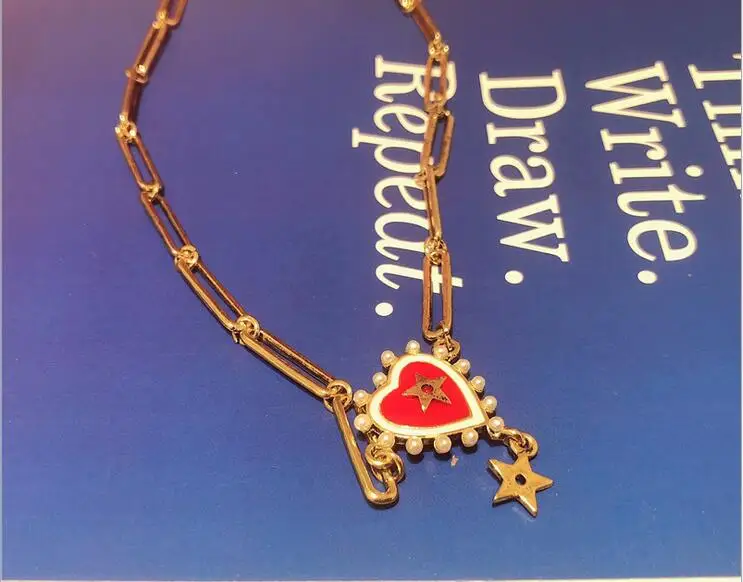 Европа и Америка преувеличенные ожерелья старый простой инкрустированный