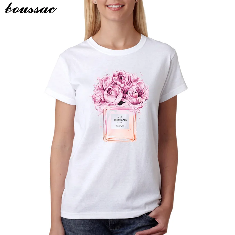 Лето 2019 женская футболка цветочный ароматизатор с принтом Женская белая круглым