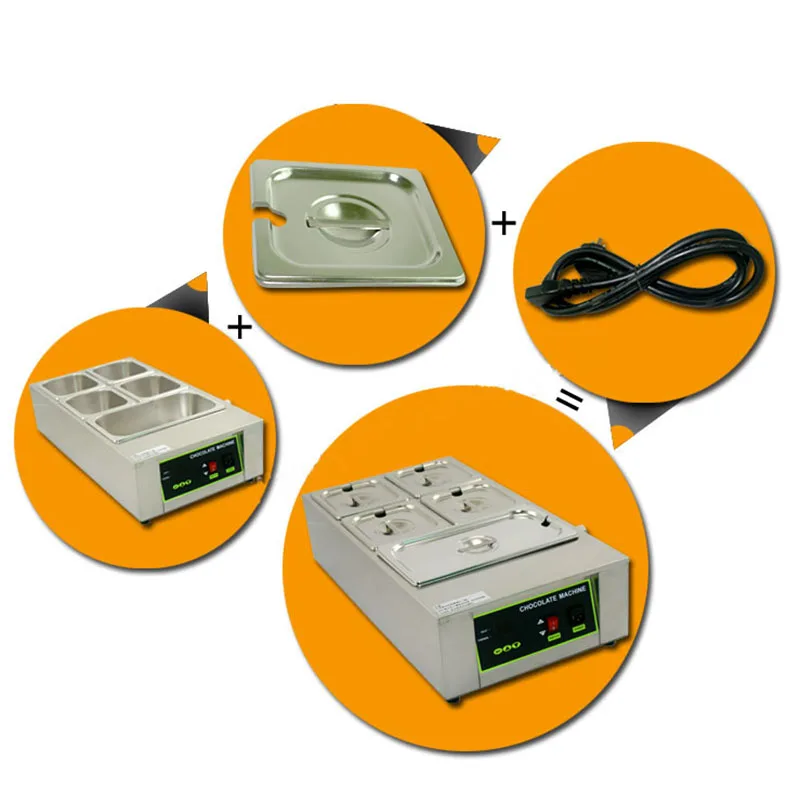 Пять 5 танков настольная шоколадная плавильная машина Шоколадный нагреватель