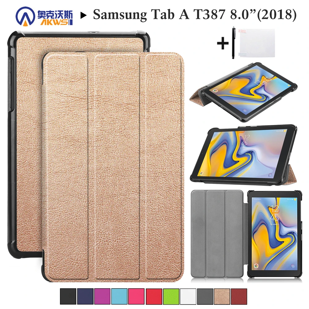 Ходунки флип чехол для samsung Galaxy Tab 8 0 T387 SM печатных Tablet раскладной стенд +