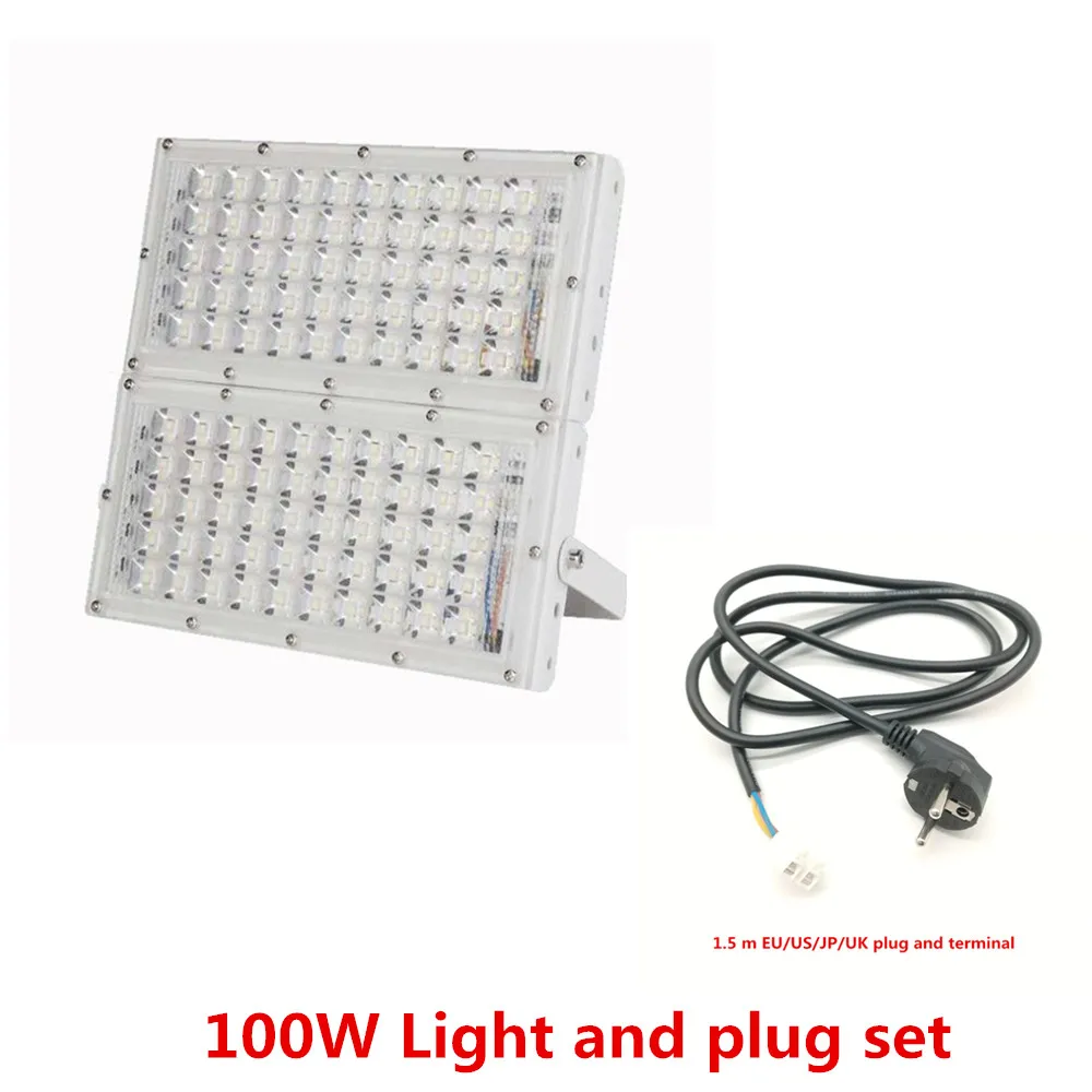 100w set 50/100 Вт высокой мощности Мощность SMD СВЕТОДИОДНЫЙ Grow светильник полный спектр Водонепроницаемый 220V 60lm/W для Крытый парниковый плантационных палаток Светодиодная лампа для роста растений - Испускаемый цвет: 100w set