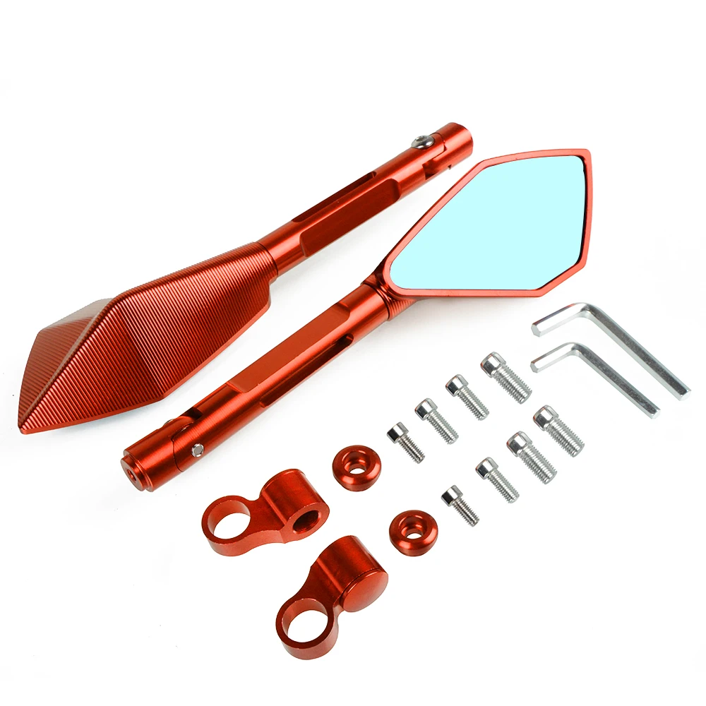 Красный Motorcycle Handle Rear View Mirror Rearview Side Mirrors For Bajaj Pulsar 200 NS/200 RS/200 AS suzuki Bandit 1250S Gladius 1200S - Цвет: Красный