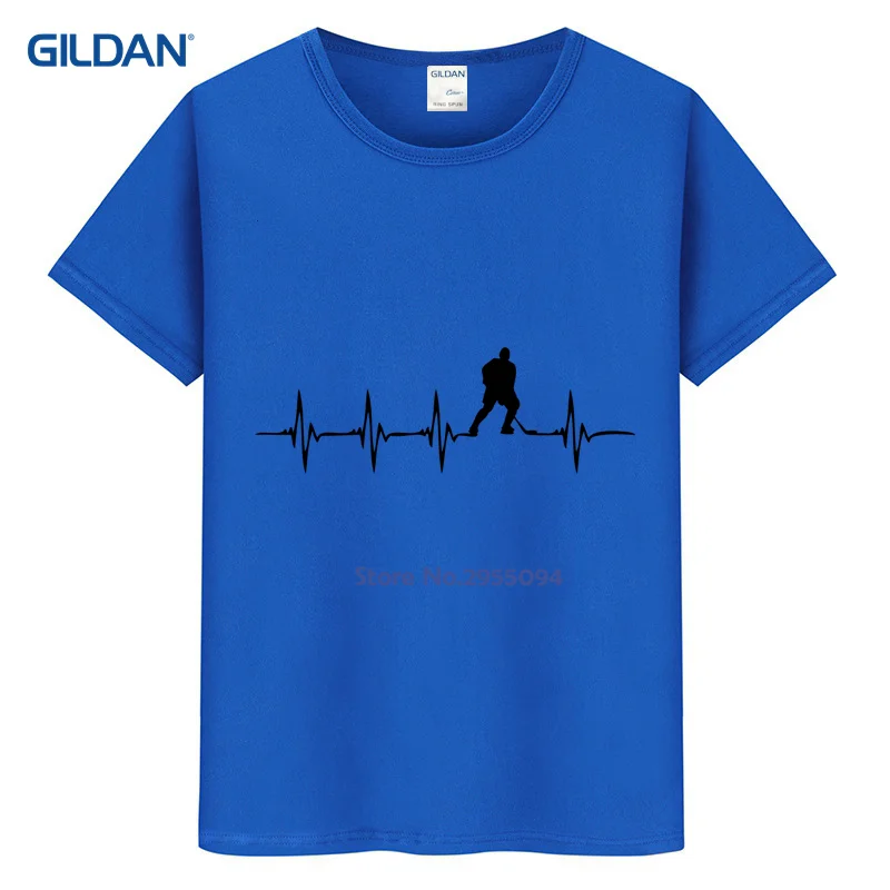Red Tee Shirt Men 2017 Heartbeat Icer Hockeyer Hobby Sportser Stylish T Mens Hop T-Shirt Cotton | Мужская одежда