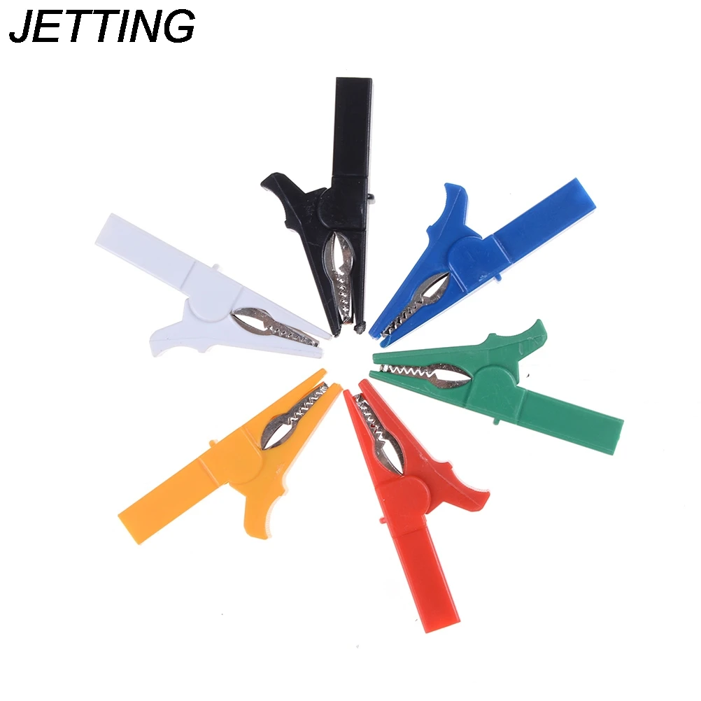 Зажимы типа крокодил 55 мм зажимы кабель лампа для разъема банан Горячие 6 цветов 2