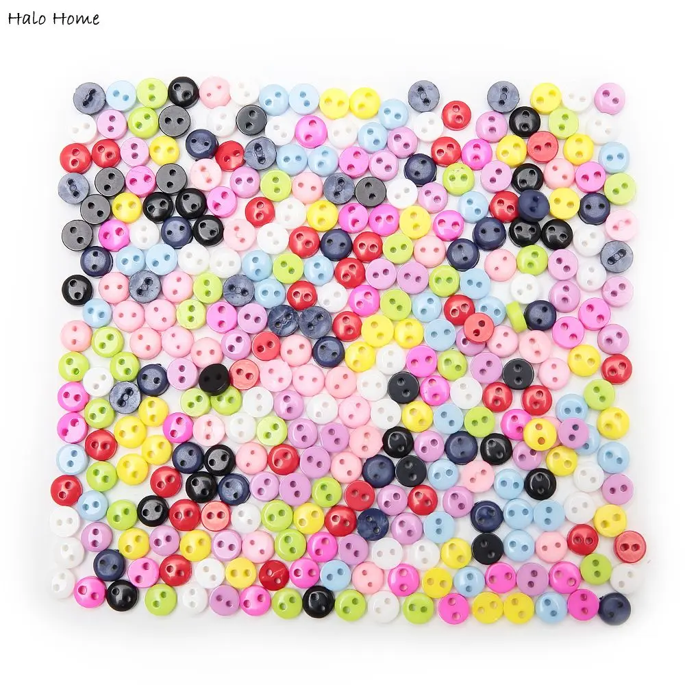 Красочные 100 шт Смешанные 2 отверстия Смола Милая супер Миниатюрный кнопки
