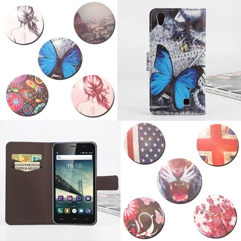 Влево вправо окрашенные Мода Высокое качество для HOMTOM HT16 чехол Флип кожаный