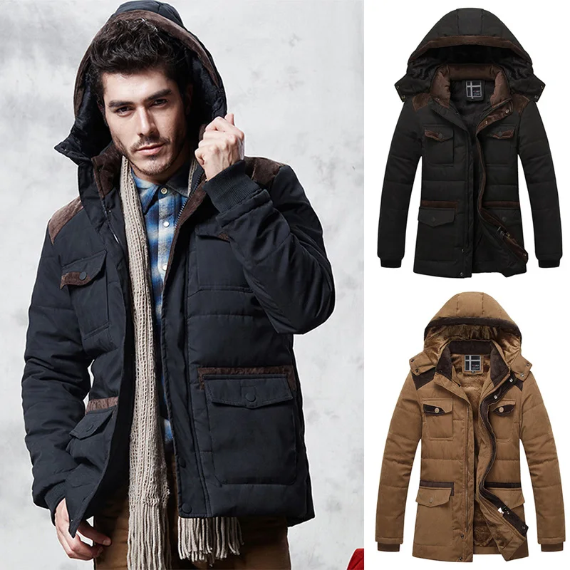 Новинка зимы модная Теплая стеганая куртка для Для мужчин плюс Размеры