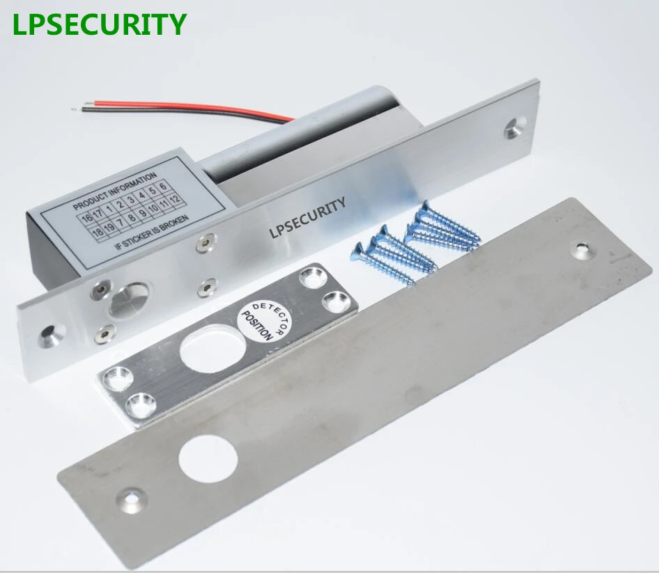 LPSECURITY 12VDC 2-линейный Электрический Болт для дверных ворот блокирующий болт