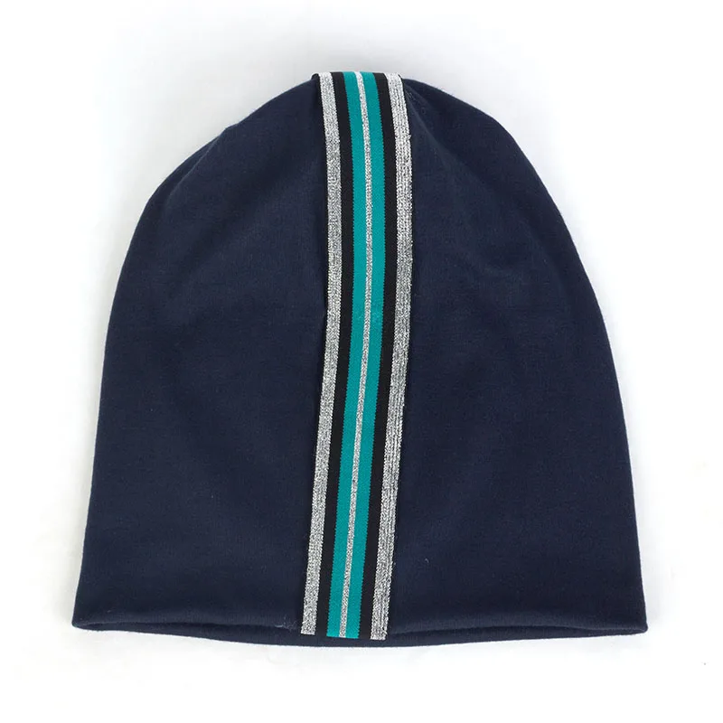 Silver Navy Geebro женские мягкие золотые и серебряные хлопковые шапки-бини с лентами, унисекс, одноцветные мешковатые шапки и кепки, женские шапки Skullies, шапка s - Цвет: Silver Navy