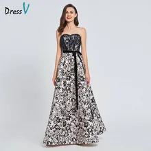 Dressv Длинный Элегантный черный платье для выпускного вечера