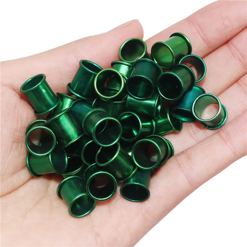 Green 100 pcs 100 шт. кольцо для ног голубь птица ферма переноска животных внутренний диаметр 8 мм длина 10 мм яркие цвета алюминиевая птичья бирка на лапку кольцо - Цвет: Green 100 pcs