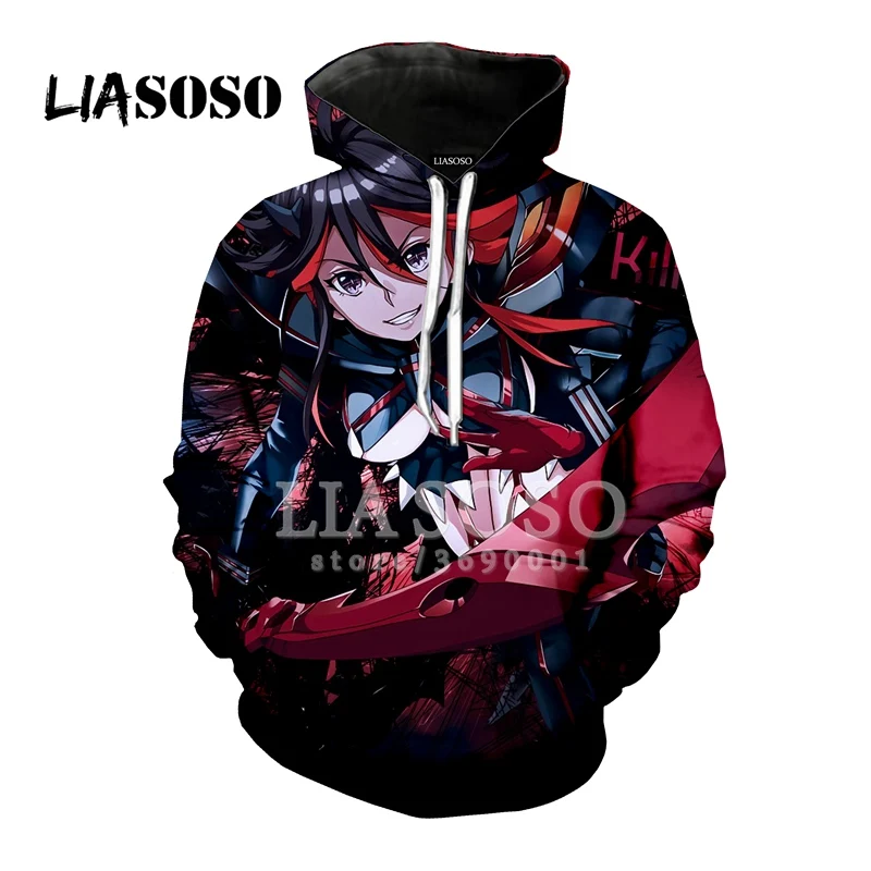 LIASOSO/толстовки с капюшоном 3D принтом для женщин и мужчин аниме Kill la Kawaii толстовки