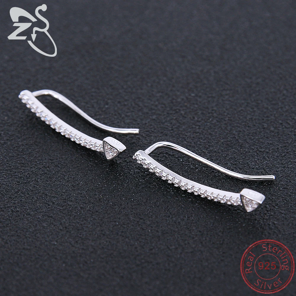 Женские серьги-гвоздики с кристаллами циркония ZS роскошные из стерлингового