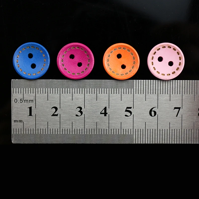 50 шт круглая кнопка дерево 2 мм толщиной Многоцветный отверстия для DIY