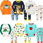 Новые брендовые пижамы с динозаврами для мальчиков, детская одежда для сна с рисунками из мультфильмов, детские пижамы с животными, Детская Хлопковая одежда для сна для детей 2-8 лет