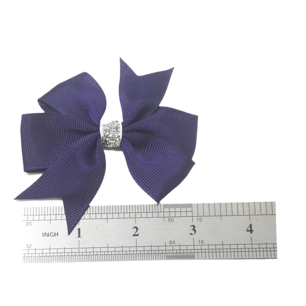 200 шт./лот Высокое Качество Аллигатор Шпилька с 3 ''блестками по центру Grosgrain