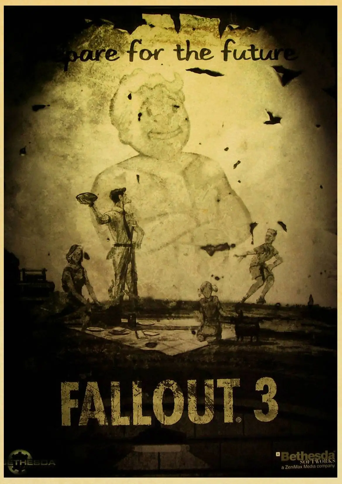 D128 Fallout 2 3 4 игровой плакат винтажный крафт-бумага плакат настенная живопись наклейки на стену для гостиной/детской комнаты домашний кофейник - Цвет: D128