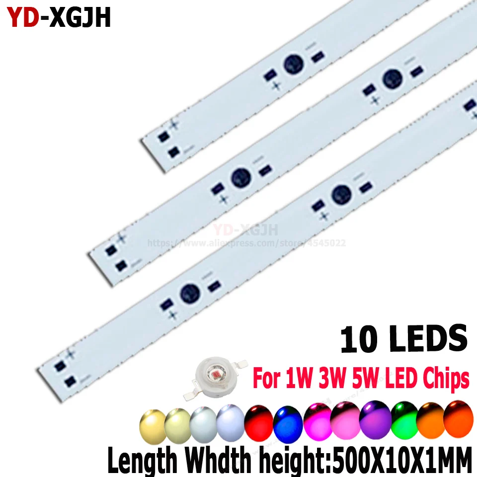 

10pcs 1W 3W 5W LED Aluminum Base Plate 390mm 500mm 595mm PCB Board DIY For 10 LEDs 500mm10W 30W 50W Watt High Power Light Beads