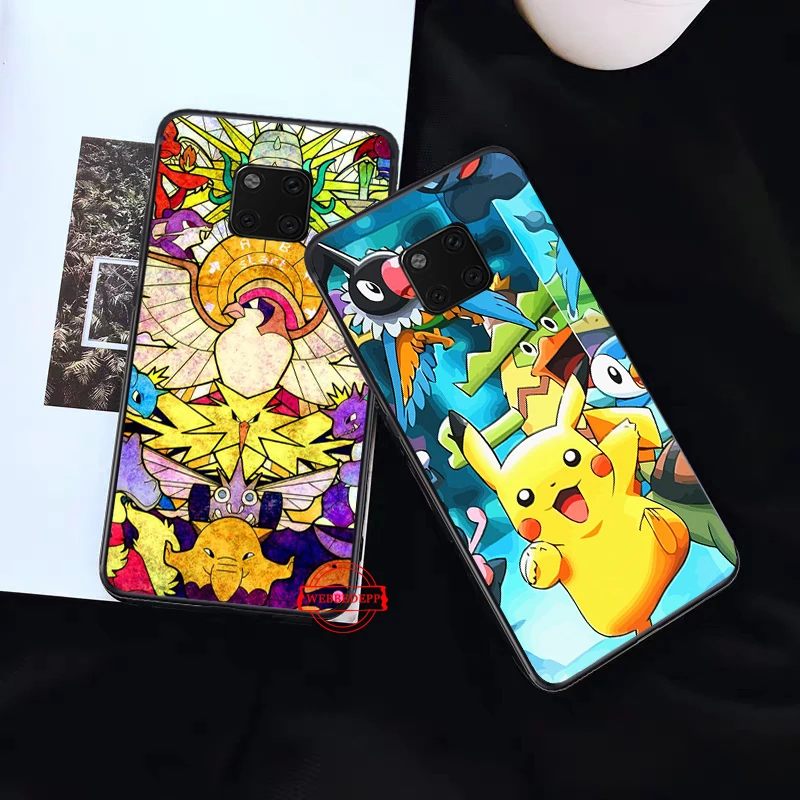 Силиконовый чехол Pika Go PokeBall с животными для Huawei Mate 10 Pro 20 30 Lite Nova 2i 3 3i 4 Y5 Y6 3018 Y7 Prime
