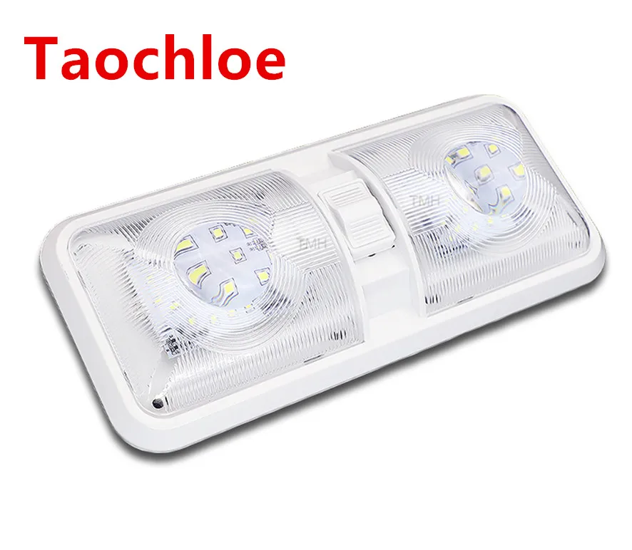 

1X 12V White 48LED Double Dome Interior Light Roof Ceiling Reading For Camper For RV Boat Trailer Caravan Car internal light
