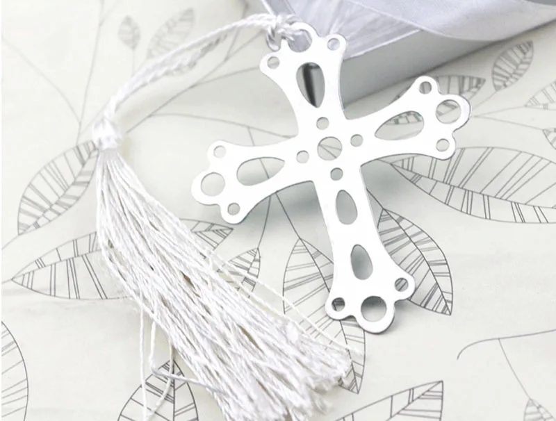 10 PCS Sliver Boxed Cross Hollow Bookmark For Baby Shower Wedding Favours Souvenir Giveaway gifts Guests | Дом и сад