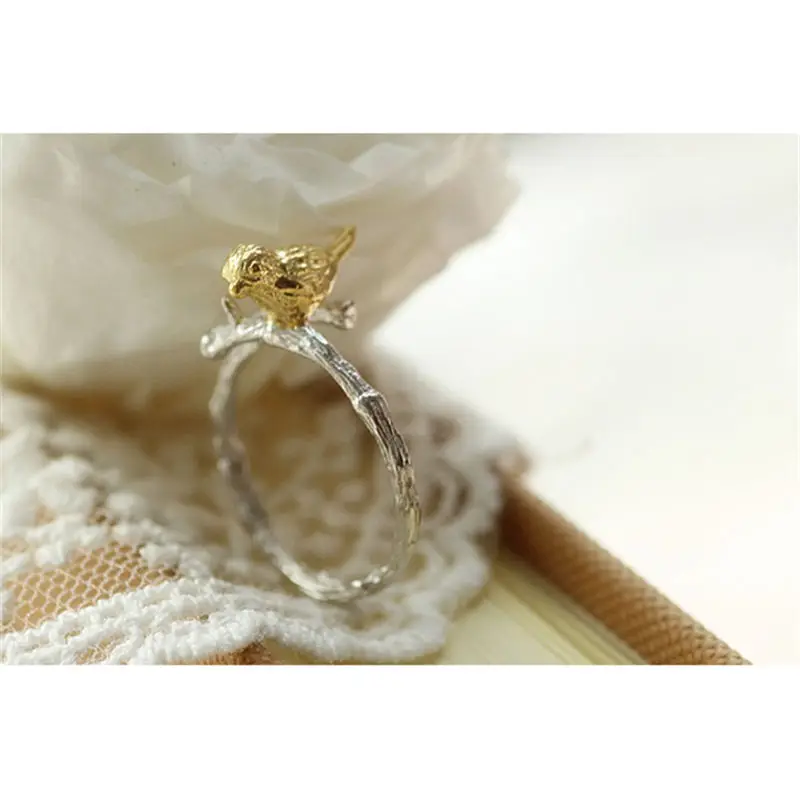 Птица Индивидуальность Открыть Регулируемые Кольца Двойной цвет Простой Стиль