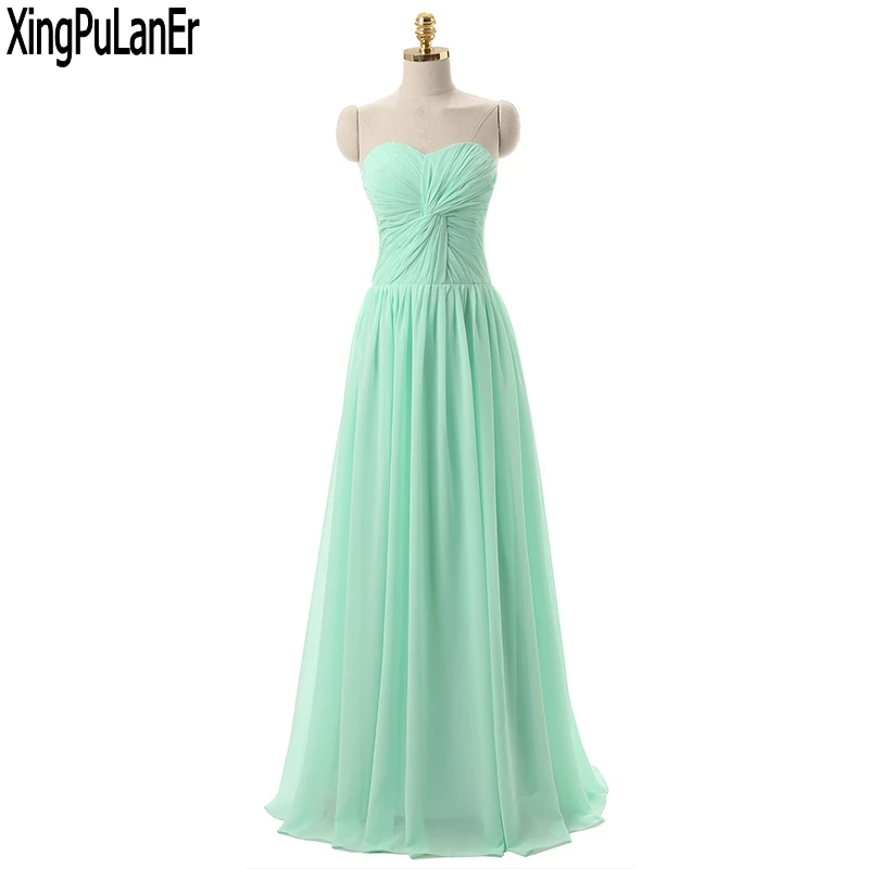 Line Милая рукавов Зеленая мята уникальный Дизайн шифон Длинные вечерние платья 2017