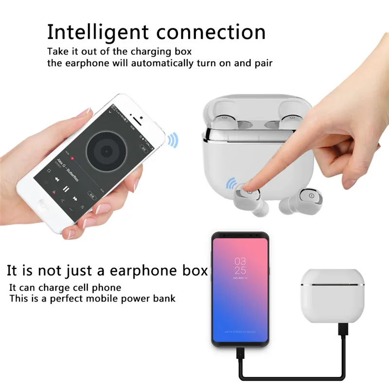 Наушники вкладыши HAAYOT TWS миниатюрные беспроводные Bluetooth наушники с микрофоном 2000