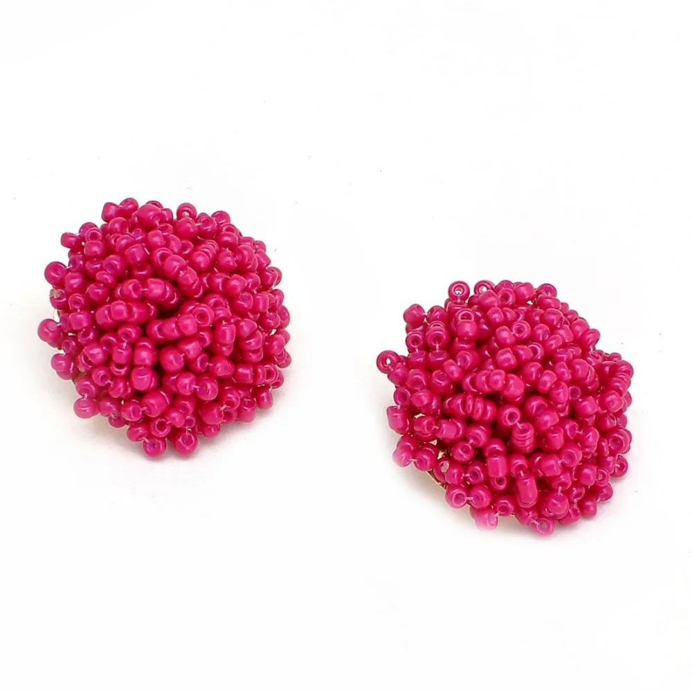 Ювелирные изделия BK ручной работы из полимерных бусин серьги гвоздики с