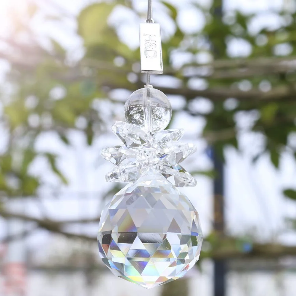 H& D гирлянда чакра спектры Радуга Suncatcher хрустальные подвески для частей люстры фэн-шуй призма для подвешивания капель(многоцветный