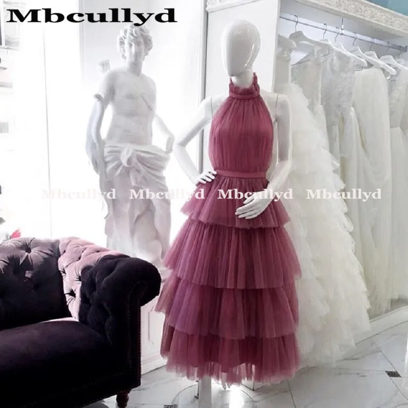 Mbclyd винтажное платье с высокой горловиной короткое для выпускного вечера